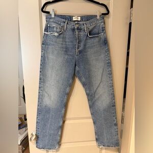 Agolde Parker Long High Rise Straight Leg Jeans in Invention Size 26